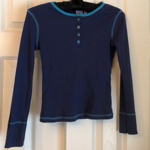 🌴Camp Beverly Hills Cotton/Poly Mix Soft Henley part buttoned long sleeved top